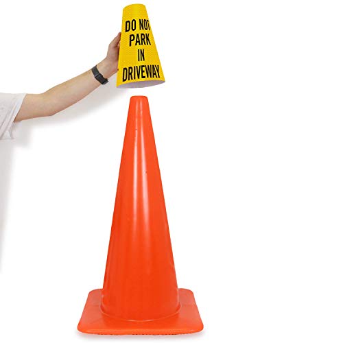 Image of SmartSign inchDo Not Park in Driveway inch Bright Reflective Cone Message Sleeve, [Cone Not Included]