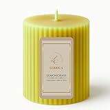 Lerrica Luxury Sculpted Fragrance Pillar Candle 250gm | Long Burning 50 Hours | Scented Pillar Candle for Home Décor, Aromatherapy, Relaxation & Gifting | Classic Pillars Collection (Lemongrass)