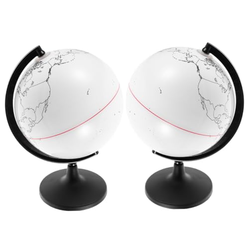 Globe vierge effaçable en PVC POPETPOP - Lot de 2 globes blancs à peindre de 15cm
