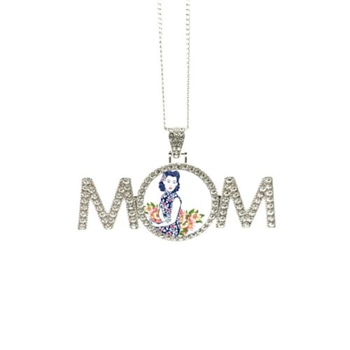 Collier fleur bleue femme pendentif floral et chaîne pour idée cadeau maman