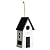 Glitzhome 10" H Hanging Birdhouse Modern Solid Wood White Decorative Garden Bird House for Outdoor