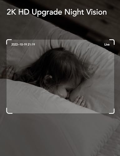 nooie Baby Monitor,Baby Monitor with Camera and Night Vision, 2KHD Video baby camera with Real-Time Cry/Motion/Sound Alerts,2-Way Audio & Alexa/Google Home Compatibility, SD Card Included or Cloud