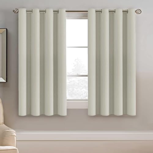 Image of H.VERSAILTEX Blackout Curtain for Living Room Thermal Insulated Window Treatment Curtain 54 inch Length Energy Saving Solid Grommet Top Blackout Drape, One Panel, Pale Oak, 52 inch W x 54 inch L
