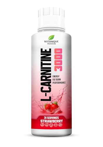 L-Carnitine Liquid 3000mg Per Serving | High Strength Liquid Carnitine | Energy & Metabolism Support | 31 Servings | Sugar Free Vegan | Strawberry