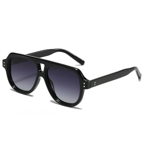 Lunettes de soleil double pont rétro à rivets pour homme et femme protection UV400
