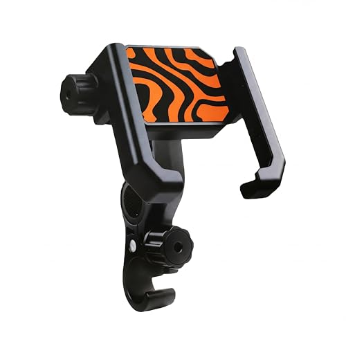 スマホホルダー 自転車 スマホスタンド クイック取付 携帯ホルダー 片手操作 落下防止 360°回転 取付簡単 iPhone 17 16 15 14 Pro Max Plus Android 4.7-7インチ 多機種対応 厚手ケース対応 頑丈 （オレンジ）