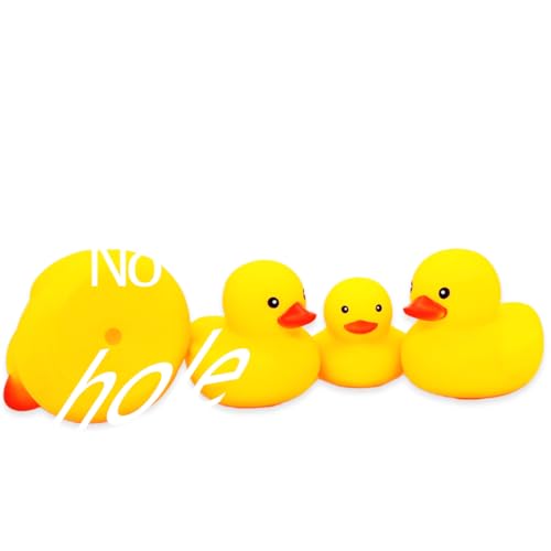Image of Rubber Funny Ducks/Duckies Waterproof No Bebe Noise Bath Toy Without Hole or with No Hole Student Office Desktop Decor IT Programmer Funny Partner Rubber Duckies in Bulk