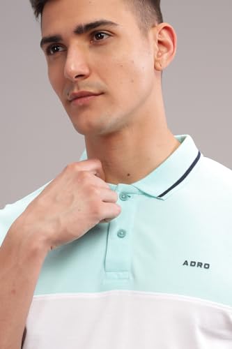 Image of ADRO Men's 100% Cotton Regular Fit Polo T-Shirt
