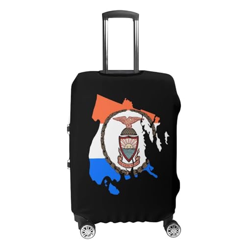 Flag Map of Bronx County New York Travel Luggage Cover for Suitcase 19-32 Inches Elastic Washable Baggage Protector4