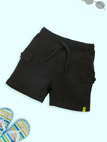 Image of KiddoPanti Boys 100% Cotton Knitted Above Knee Length Basic Cargo Shorts