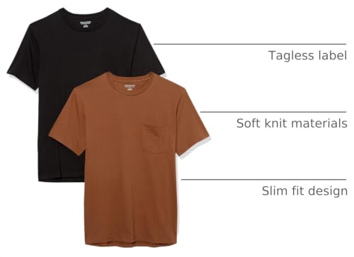 Image of Amazon Essentials Men's Short-Sleeve Crewneck Pocket T-Shirts, Pack of 2