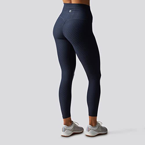 Born Primitive Paragon Leggings – Textured Tik Tok Leggings For Women – High Waisted Gym, Running, Workout Or Yoga Pants – Form Fitting Full Length Sport Leggings - Navy Blue, Large #TOP1