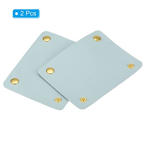 PATIKIL Luggage Handle Wrap, 2 Pack PU Handbag Grip Cover Protector Identifier with Clasp for Suitcase Grocery Shopping Bag Light Blue - Image 3