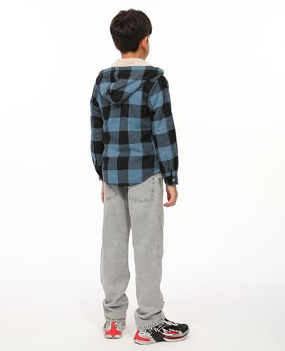 Image of ZENTHACE Boys Sherpa Fleece Lined Flannel Jacket