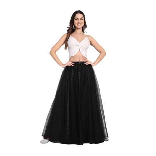 Image of TILISM Women's and Girls Solid Satin Long Skirt