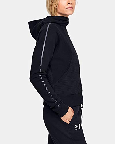 Under Armour Women's UA Microthread Fleece Graphic Full Zip Hoodie MD Black