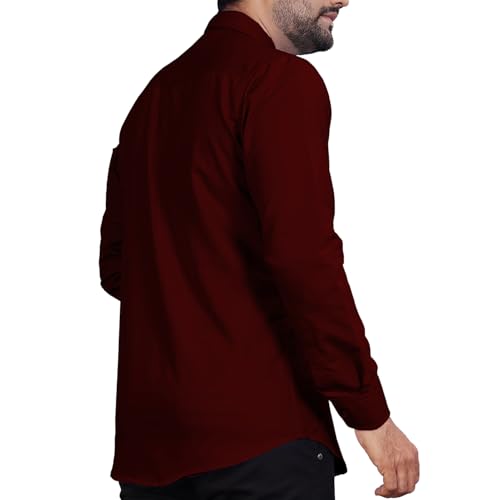 Image of Univibe Men's Slim Fit Full Sleeve Spread Collar Cotton Blend Shirt for Men and Boys