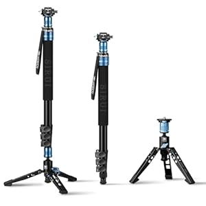 SIRUI 75.8″ Monopod with Feet, Professional Aluminum Monopod for Cameras, Compact Travel Monopod with Quick Release Plate, Max Load 33lbs, Compatible with Sony Canon Nikon DSLR Camera, AM-404FL+QC-55