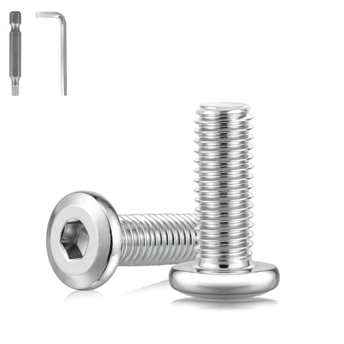 NZNSML 30 Stück M6 x 16 mm Flachkopfschrauben Edelstahlschrauben M6 Innensechskant Schrauben Edelstahl Vollgewinde für Möbel Montage Reparieren mit Innensechskantschlussel