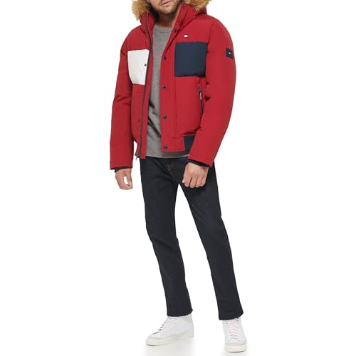 Image of Tommy Hilfiger Men's Arctic Cloth Quilted Snorkel Bomber Jacket (Standard and Big & Tall)