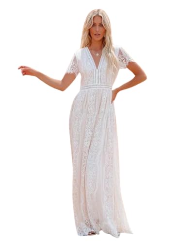 Murielle Robe Femme Chic et Elegant - Robe Boheme Chic - Sublime Robe Boheme Femme - Robe Longue Boheme comme Une Robe Boheme Chic Mariage - XL