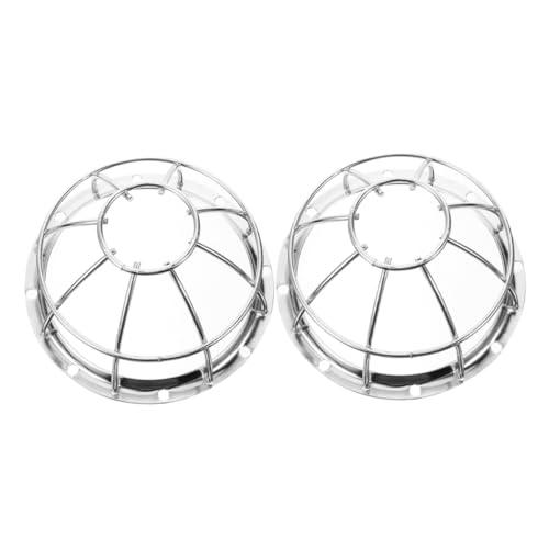 Mikinona 2 Piezas Protector para Sensor de Humo de Rejillas Metálicas Antirrobo Antigolpes con Base Plateada para Hogar Fácil Instalación y Protección Duradera