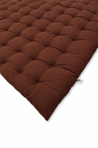 Image of ATOOTFUSION Soft Cotton Quilt | Foldable Light Weight Filled Single Firm Cotton Quilt Mattress| Gadda (Solid Coloured, Sleeping Capacity, 6 x 6 ft or 72 x 72 Inches) Double Bed (Brown)