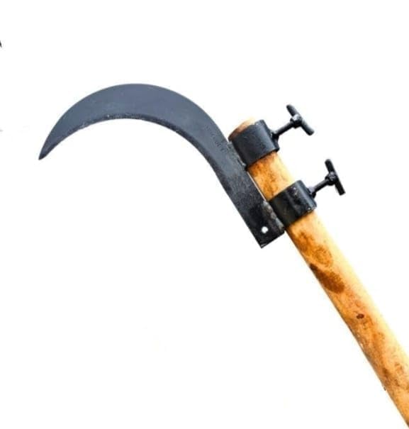 Image of Grass Sickle Cutter Head, Manganese Steel Sharp Curved Blade for Grass, Weeds, Harvesting and Gardening, Hand Sickle Cutter, Durable Manual Farming Tool for Cutting and Trimming Plants