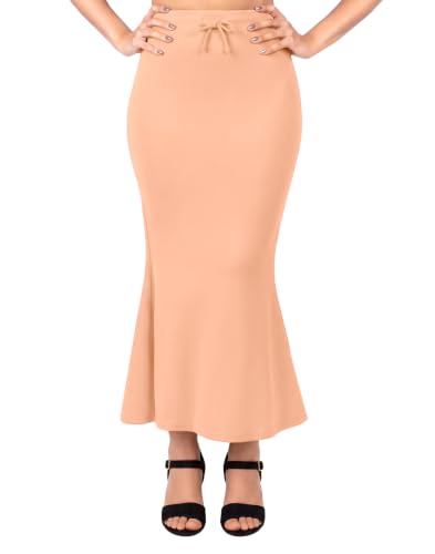Image of Saree Shapewear Petticoat for Women, Stretchable Saree Shaper, Mermaid Fit Petticoat, 4-Way Stretch Saree Petticoat, Drawstring Waist