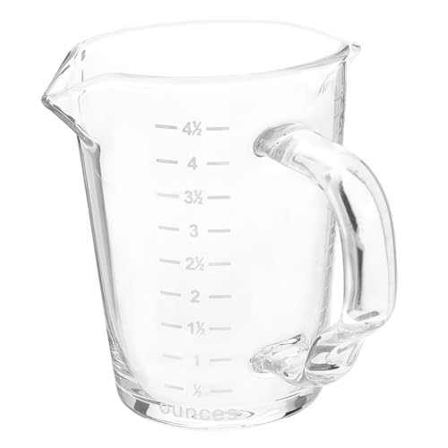 SOLUSTRE Glass Milk Cup with Measurement Scale Multi Function Espresso and Coffee Container Capacity for Milk and Latte Stylish and Practical Design for Home and Use
