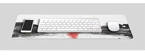 Image of Printed Gaming Mousepad - Premium Stitched Edges, Smooth Surface,Size 11x23 inches, Non-Slip Rubber Base - Ideal for Office & Gaming Setup (red Sun)