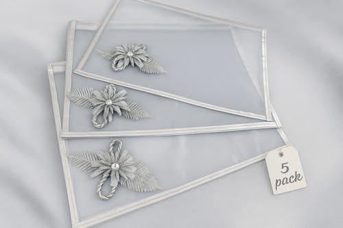 Image of RAAHII 5 Piece Wedding Gifting Transparent single saree cover with zip, suit packing plastic covers for sadi, duppata, clothes bags, lehenga, kurti for wardrobe storage organizer (Silver)