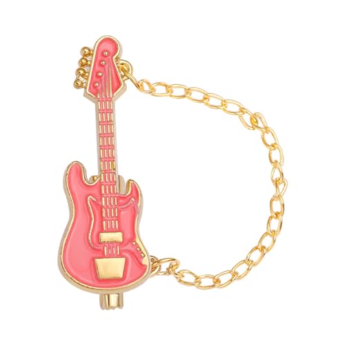 Image of Guitar Tassel Chain Brooch Pin Cute Enamel Musical Instrument Badges on Backpack Guitar Brooches Badges Pins Present Gifts Accessories Brooch