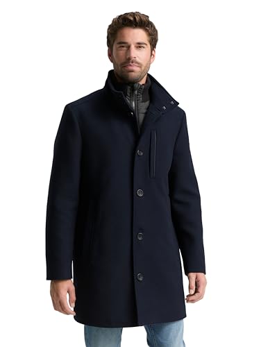 TOM TAILOR Herren 1048486 2-in-1 Wollmantel mit Abnehmbarer Innenjacke, 10668-Sky Captain Blue, 3XL