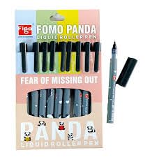 Image of MSGH Figo Fomo Panda Liquid Roller Pen (Black Pen(Pack of 10pcs))