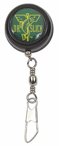Dr. Slick Pin-On-Reel, Black, Steel Cord, Swivel Ring