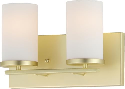 Maxim Lighting 10282SWSBR Lateral 2-Light Bath Vanity, Satin Brass