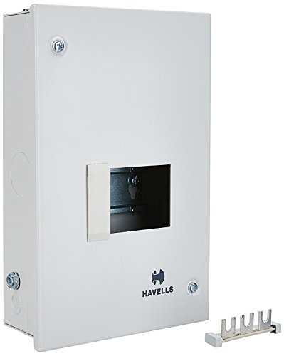 Image of Havells Utility DB SPN SD QVE RG 4W Metal Single Door Distribution Board (Grey)