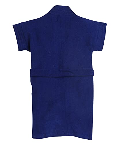 Image of BUMZEE Navy Blue Terry Cotton Boys Bathrobe Age - 2-3 Years