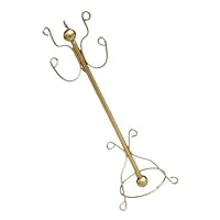 HONITANO Scale Mini Dollhouse Coat Rack Gold Iron Vintage Hat Stand and Clothing Rack for Dollhouse Accessories Bedroom Furniture Living Decor Play House