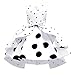 Lito Angels Costume da Dalmata per Bambina, Vestito Bianco e Nero a Pois, Taglia 6-7 anni