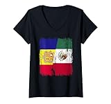 Photo Gallery donna andorra messico mezza bandiera andorra mexican heritage maglietta con collo a v Photo Gallery donna andorra messico mezza bandiera andorra mexican heritage maglietta con collo a v