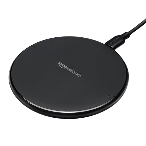 Amazon Basics 15W Qi-zertifiziertes kabelloses Ladepad (iPhone 16/15/14/13/12/11/X, Samsung) - mit USB-Kabel (Netzteil nicht im… – Ansicht 2