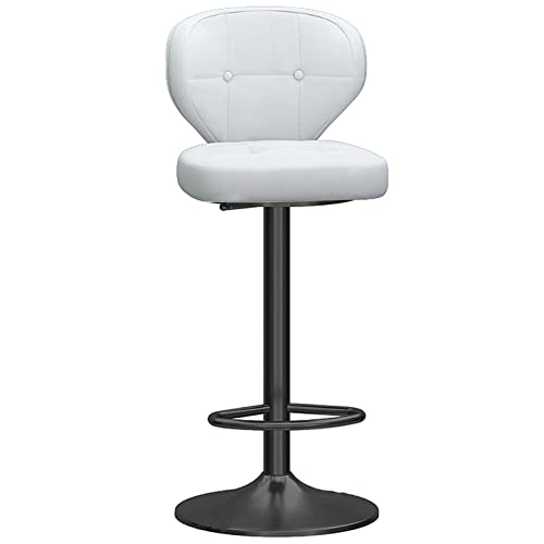 Preferspace Terciopelo Encimera Altura 65-80cm taburetes de Bar, Moderno Cocina Taburetes de mostrador con Espalda y reposapiés, Terciopelo Tapizado Girar sillas de Bar para Cocina bistró