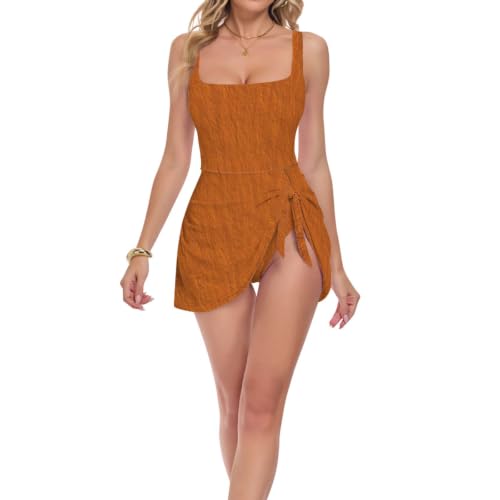 Maillot de bain une pièce rouge pour femme avec bretelles larges
