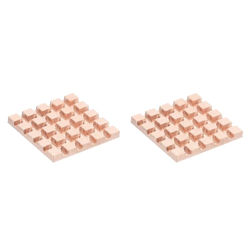 PATIKIL Disipador De Cobre 20x20x2mm 2 Pcs Disipador De Calor Radiador Para miniordenador de placa única Chip CPU Transistor De Potencia FET IC Amplificador De Potencia