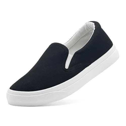 Men's Slip On Loafers Classic Canvas Shoes Casual Comfortable Flat Leisure Vintage Breathable Lightweight Dress Walking Sneakers