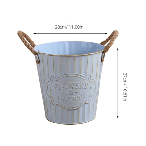 Seau à fleurs en fer blanc d'une qualité remarquable pour maison chic