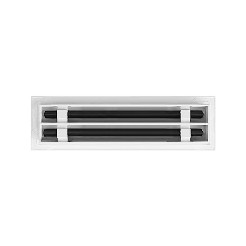Image of BUILDMART - 14x4 Modern AC Vent Cover - Decorative White Aluminum Air Vent - Standard Linear Slot Diffuser - Heating and Cooling Register Grille for Ceiling, Walls & Floors - Texas Buildmart