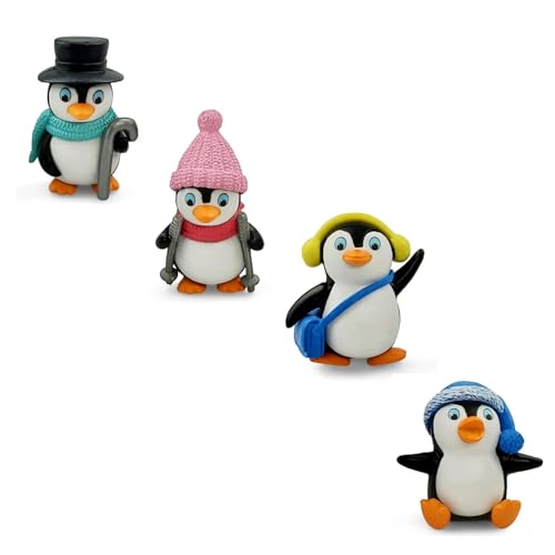 Image of CraftVatika Miniature Showpiece Birthday Gift for Girls Kids, Penguin Showpiece Set of 4 for Home Decor Items, Car Dashboard Items, Table Decoration Items, Valentine Day Gift for Girlfriend
